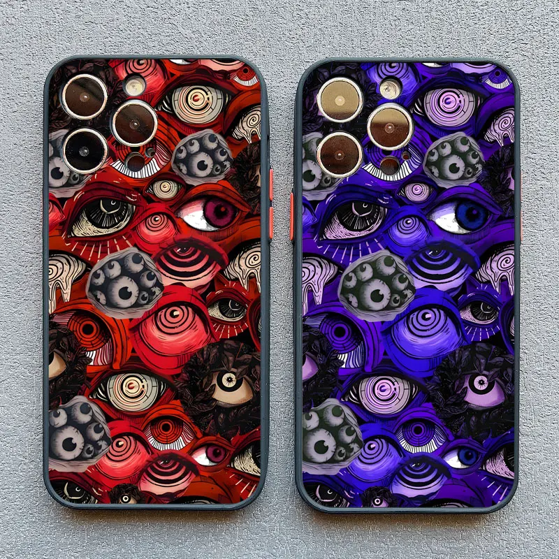 Gotische Gruselige Schwarz-Rote Monster-Augen Handyhülle für iPhone 17 14 13 12 Mini 11 Pro Max 16 15 Pro Max Plus XS XR X Schutzhüllen – Detail 7