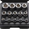 Female E Torx Socket Set with Case, 1/4, 3/8, 1/2 in. Drive E4-E24 External Torque Star Socket Kit, 14Pcs 4