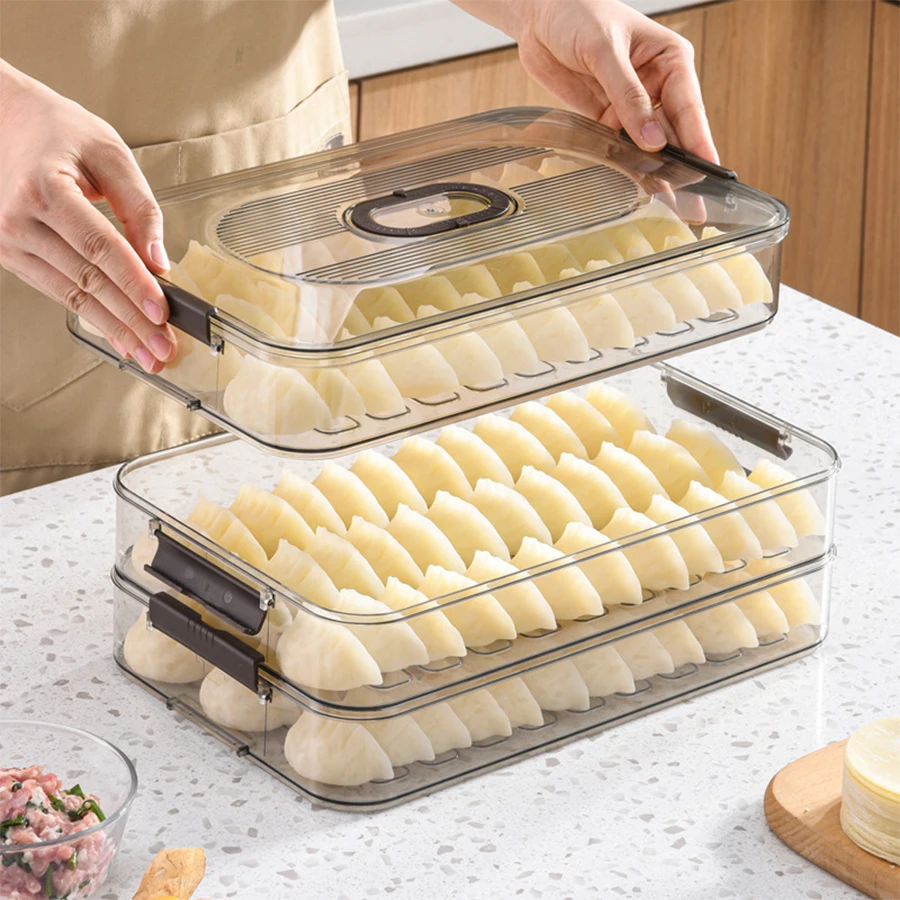 Dumpling box Storage refrigerator multi-layer cold quick freezing special food Wonton dumplings fresh-keeping sealed storage box 2