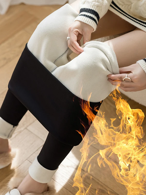 Women Plus Velvet Stretch Leggings High