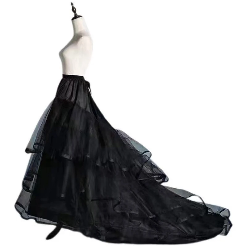 Women Petticoat Underskirt Cosplay Party Long Dress Multi Layers Ballet Skirt Enaguas Underskirt with Hoops