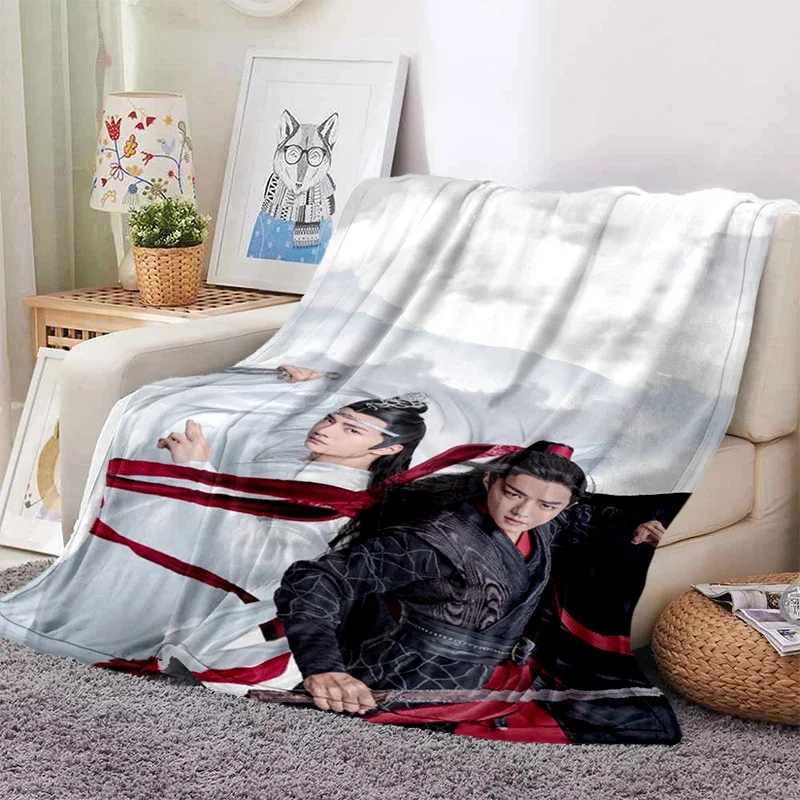 Drama The Untamed xiao zhan wang yi bo Soft Throw Blanket Throw Blanket Soft Cartoon Printed Bedspread Bedspread Sofa Gift 4