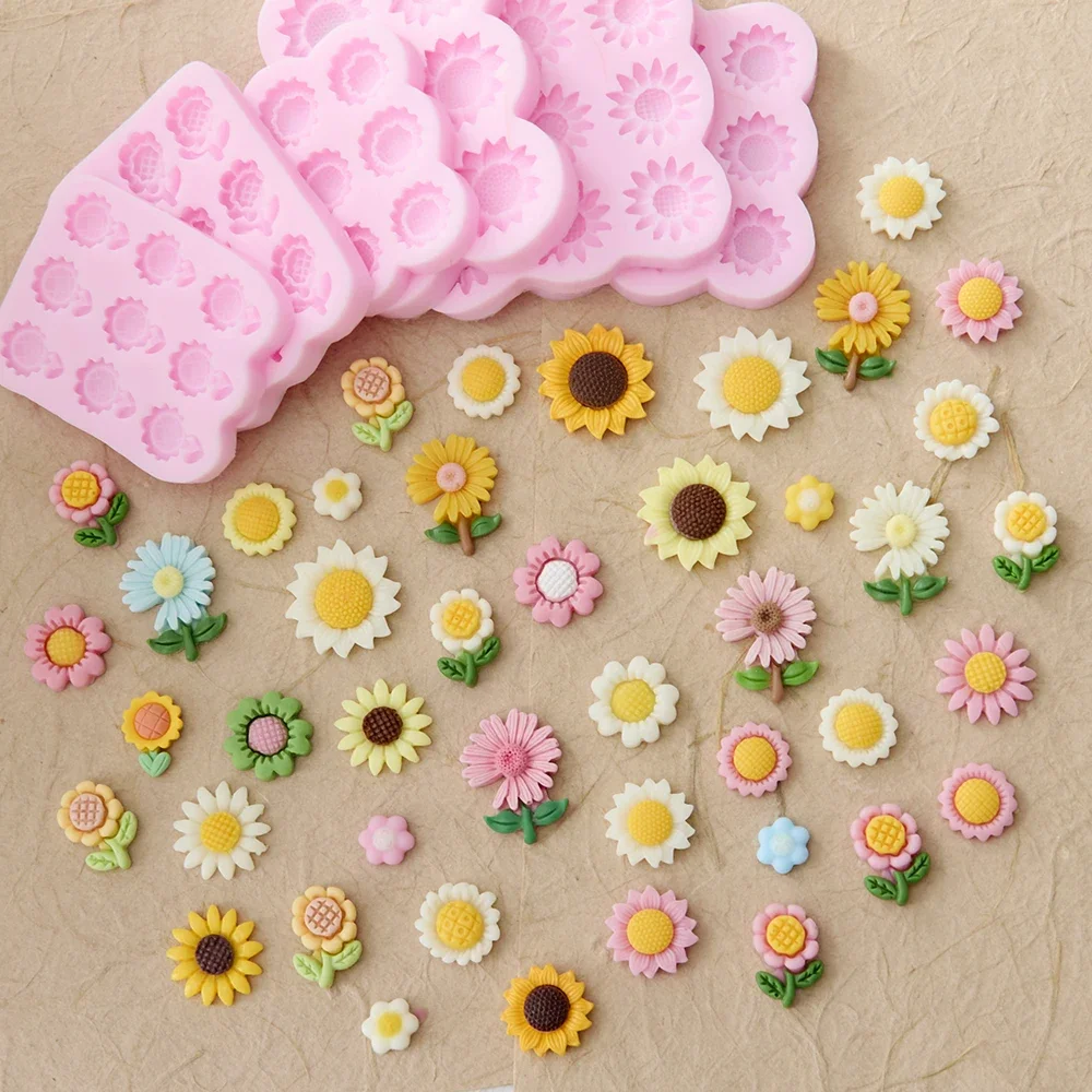 3D 9-Cavity Flower Silicone Mold – Sunflowers Design for Fondant, Candy, Chocolate, Cak... - SKU FSM01228 - UGI Packaging