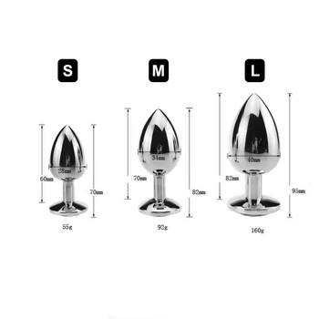 S/M/L Metal Butt Plug Round Shaped Stainless Steel Anal Toys For Gay Couple Anal Plug Stimulator Anal Sex Toys Woman Men Couples 6