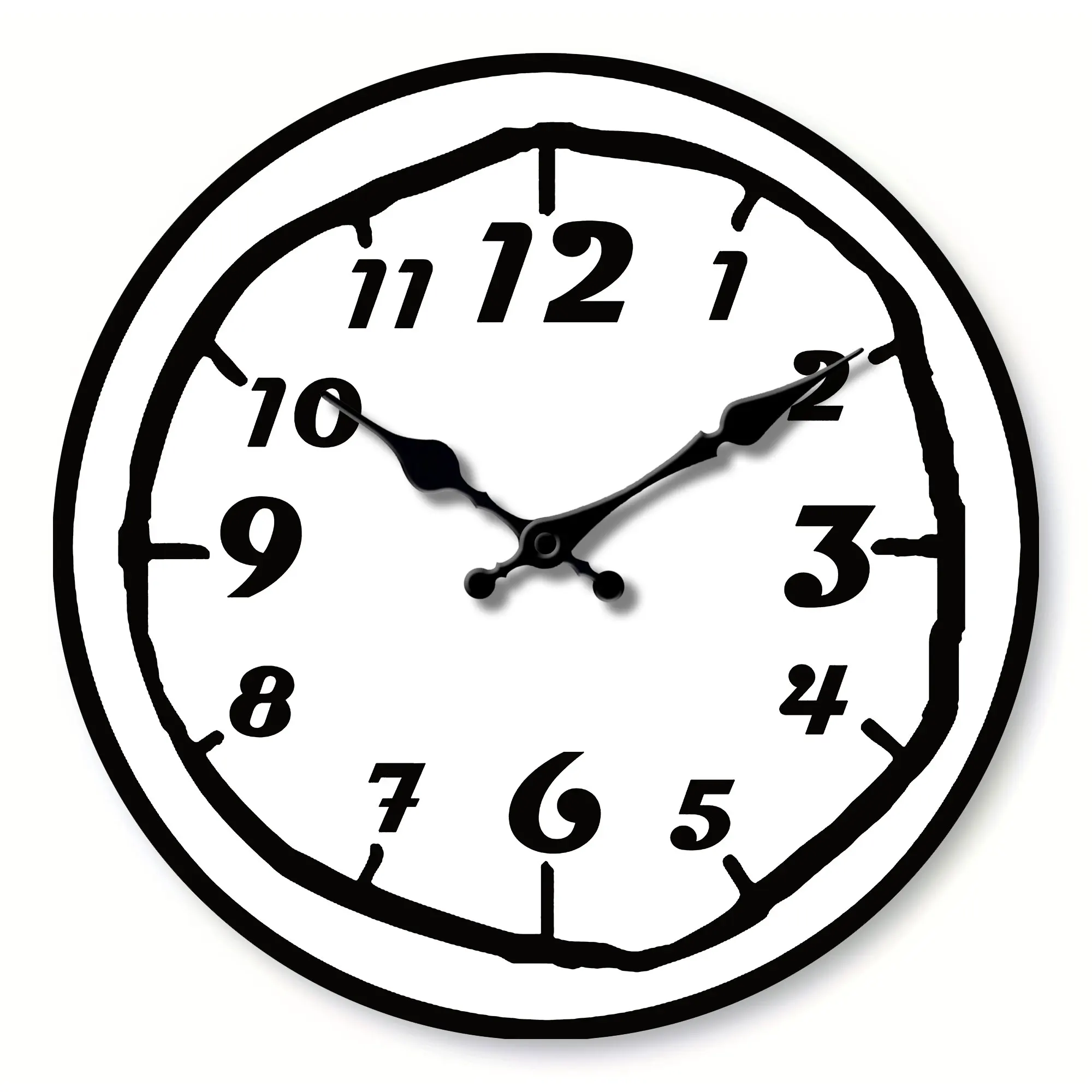 1pc wooden wall clock, modern simple Arabic art digital design wall clock, home mute for living room bedroom, room decora