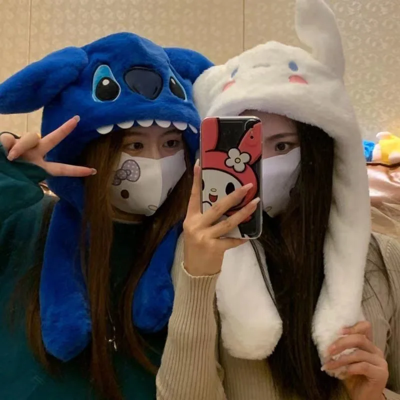 Disney Stitch Cartoon Long Ear Cosplay Hat Cute Decorativo Winter Rabbit Caps Giocattoli Colorati Per Boy Girl New