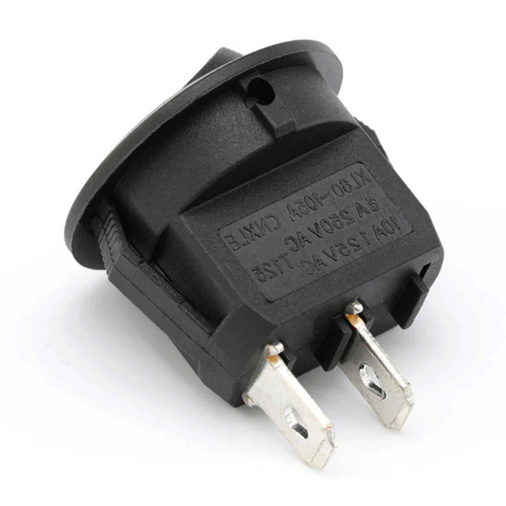 DaierTek 5pcs Round Rocker Switch  ON Off SPST 20mm Mini Circle Toggle Switch RV 2 Pin 12V DC  for Auto Car Marine Boat