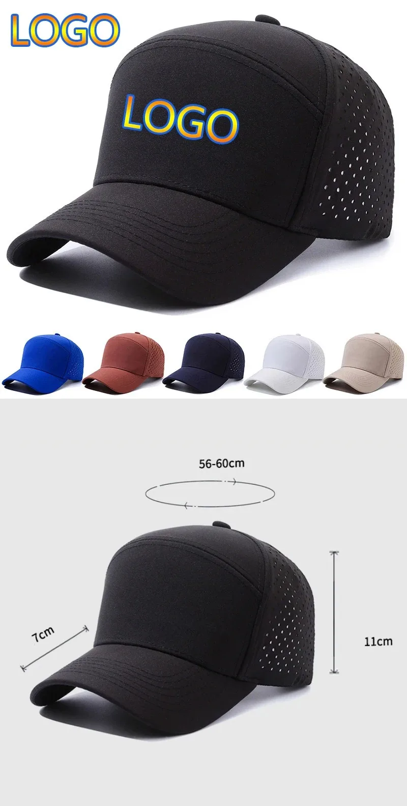 Individuelles Logo Unisex Mesh Baseball Cap Outdoor Casual Männer Einstellbare Trucker Hut Mode Frauen Einfarbig Snapback Papa Hüte – Detail 1