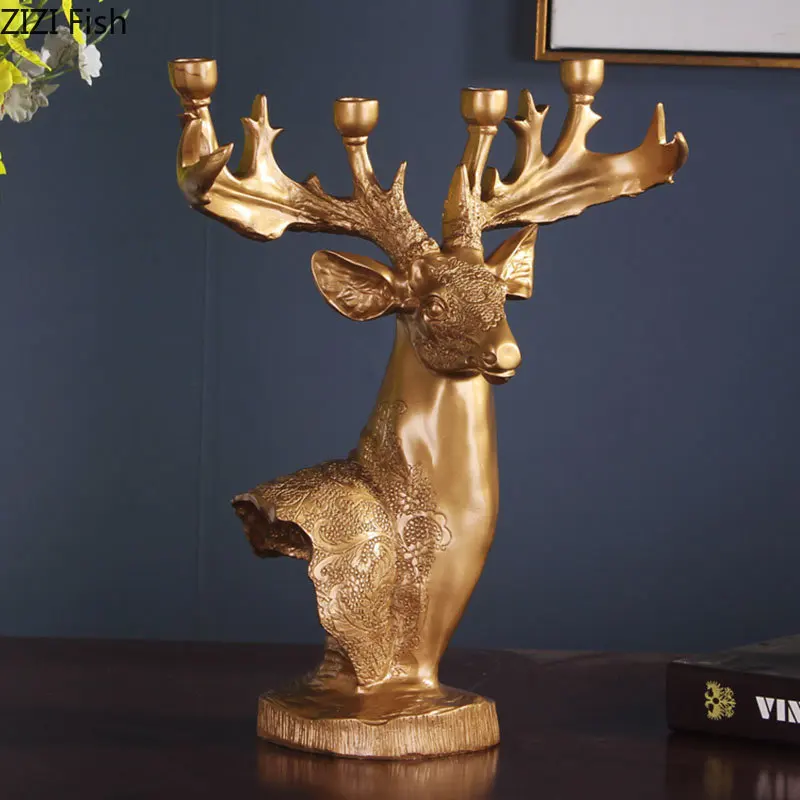 Creative Elk Candle Holders Room Aesthetics Desk Decoration Candlestick