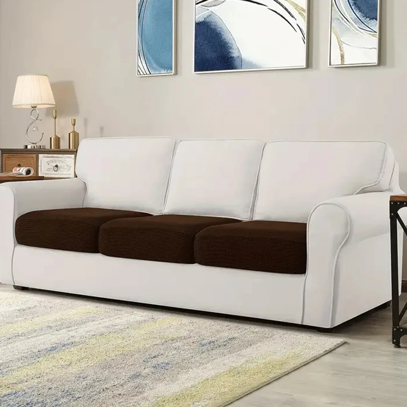2/3pcs Couch Covers Stretch Cushion Covers Sofa Seat Cushion Slipcover Cushion Protector For Bedroom Office Living Room Home Dec 3