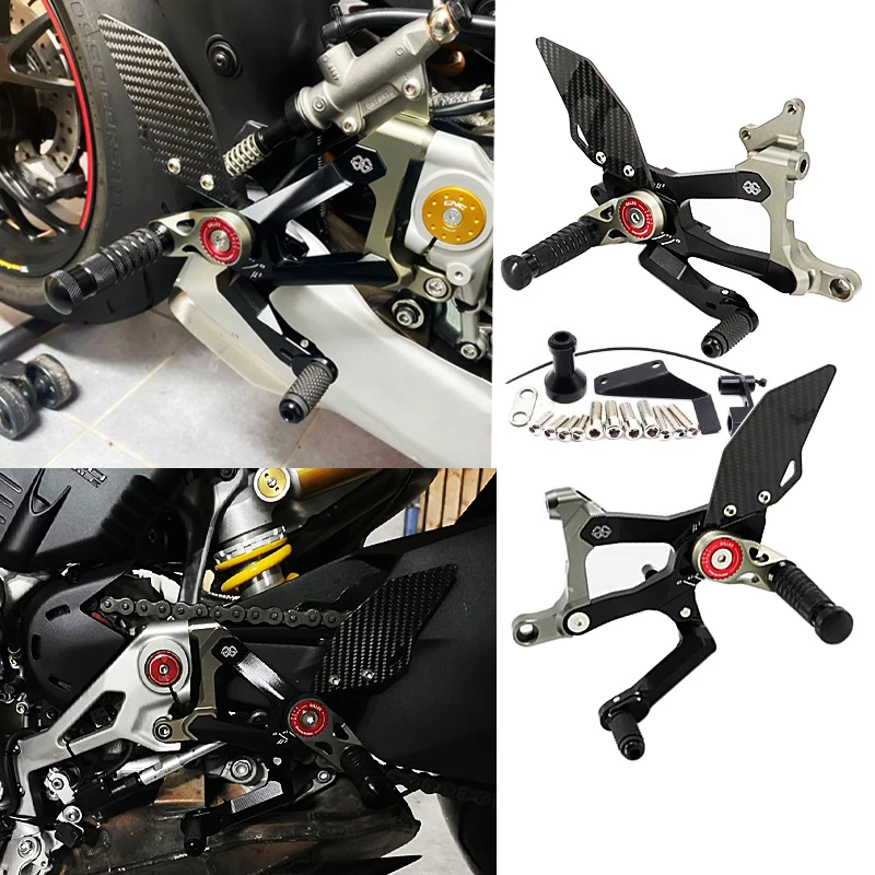 

Motorcycle CNC Aluminum Racing Rearset Foot Rest Pegs Forward Control for Ducati Panigale Ra V4 V4S V4R Ducati Street Fighter V4