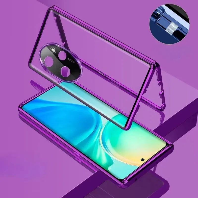 360° Full Protection Magnetic Case with Double-Sided Tempered Glass Cover