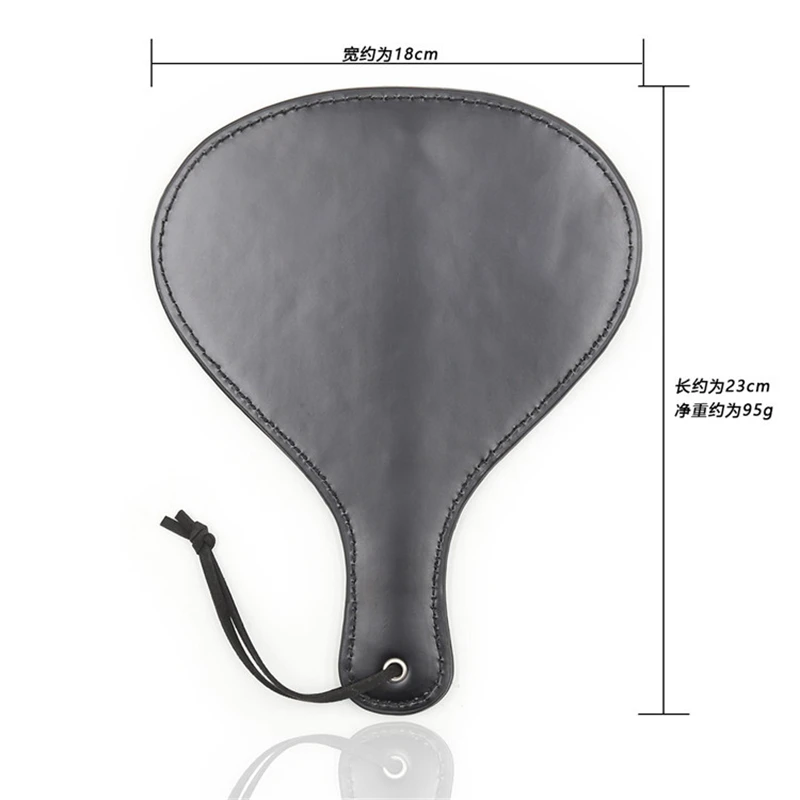 23CM Round Black PU Leather Spank，Horse Whip Flog Spank Paddle for Horse Training Crop Equestrian Riding Bat