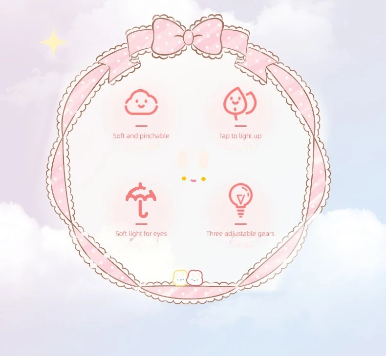 USB Rechargeable Timer Switch LED Night Light Cute Biscuit Rabbit Lamp For Kids Bedroom Dimming Table Pat Lamps Birthday Gift