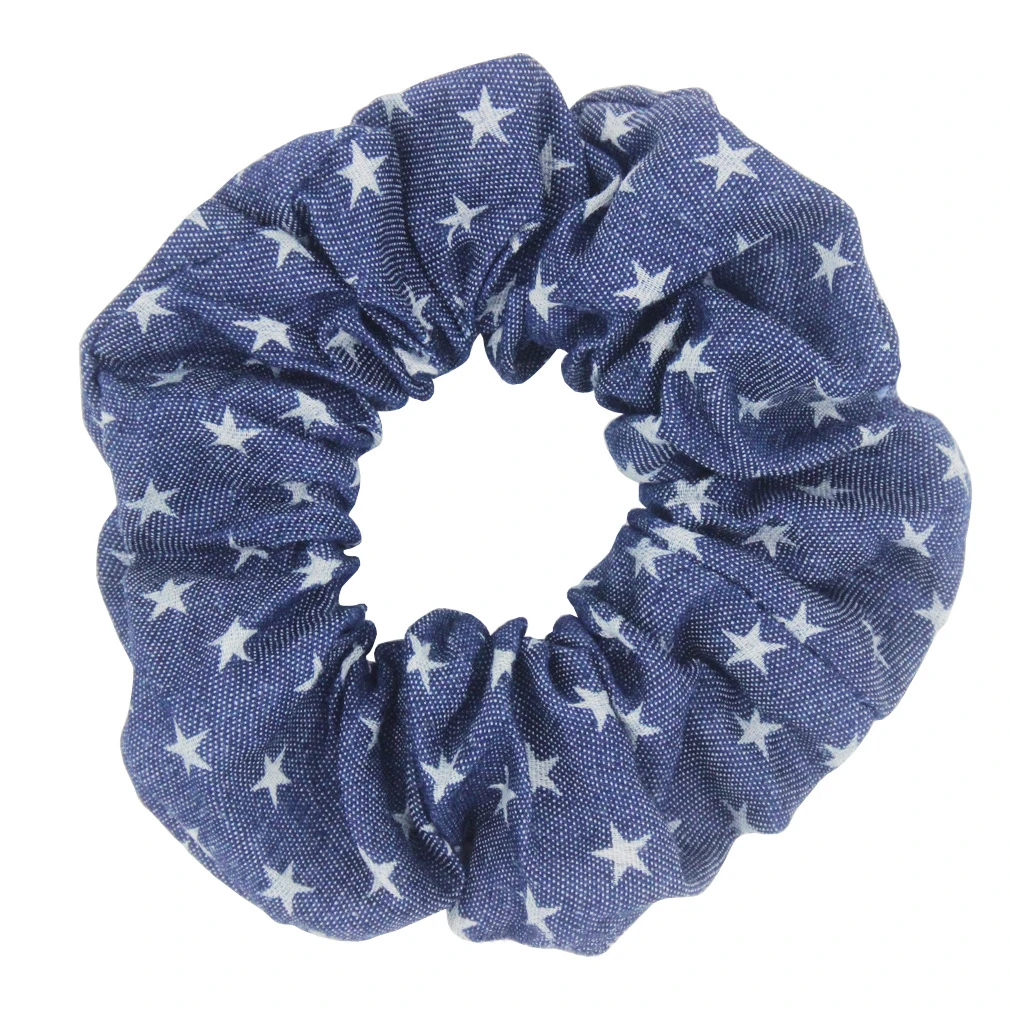 Neuankömmling Denim Haar gummis für Frauen Retro Designs feminine Blue Jeans Stoff Haars eil 4 teile/satz Großhandel Scrunchie viel – Detail 8