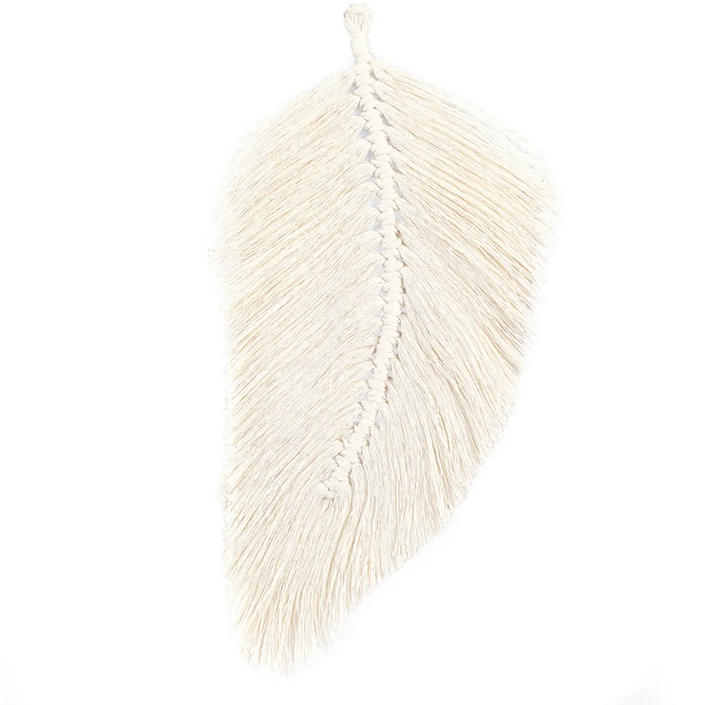 Chic Colorful Macrame Wall Hanging Hand-woven Tapestry Leaf Feathered Bohemian Style Boho Decor For Home Kids Room Decoration