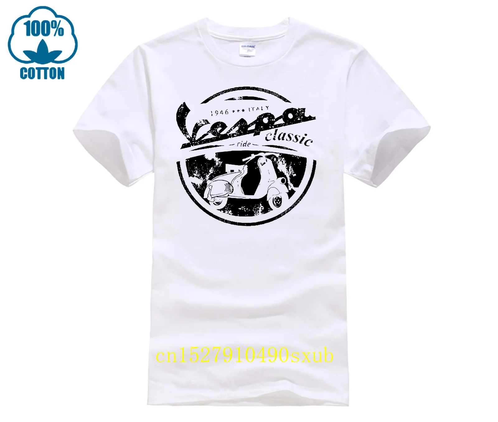 T-Shirt Retrò Vespa, Ride The Classic Vespa Shirt, Bici Vintage, Scooter Italia