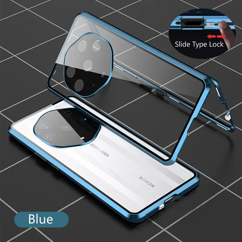 

360° double-sided magnetic glass case for Honor Magic 3 4 5 6 Pro Metal Adsorption Lens Protective Cover Magic 6 5 4 3 Pro