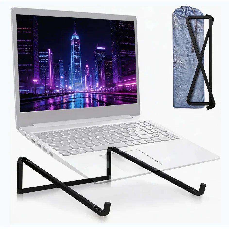 데스크탑에 적합한 접이식 노트북 스탠드, 은색의 범용 노트북 통풍 스탠드