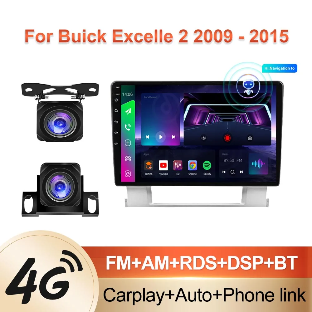Автомагнитола 2G + 32GROM для Buick Excelle 2 2009-2015 Opel Astra J 2009-2017 Android 11 навигация Gps Dvd |
