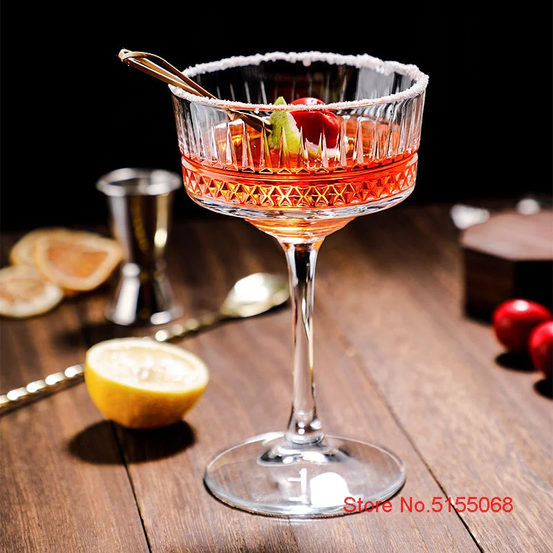 Pasabahce Original Classic Carved Cocktail Cup Crystal Martini Glass Party Wedding Champagne Coupes Ice Cream Mug Dessert Goblet