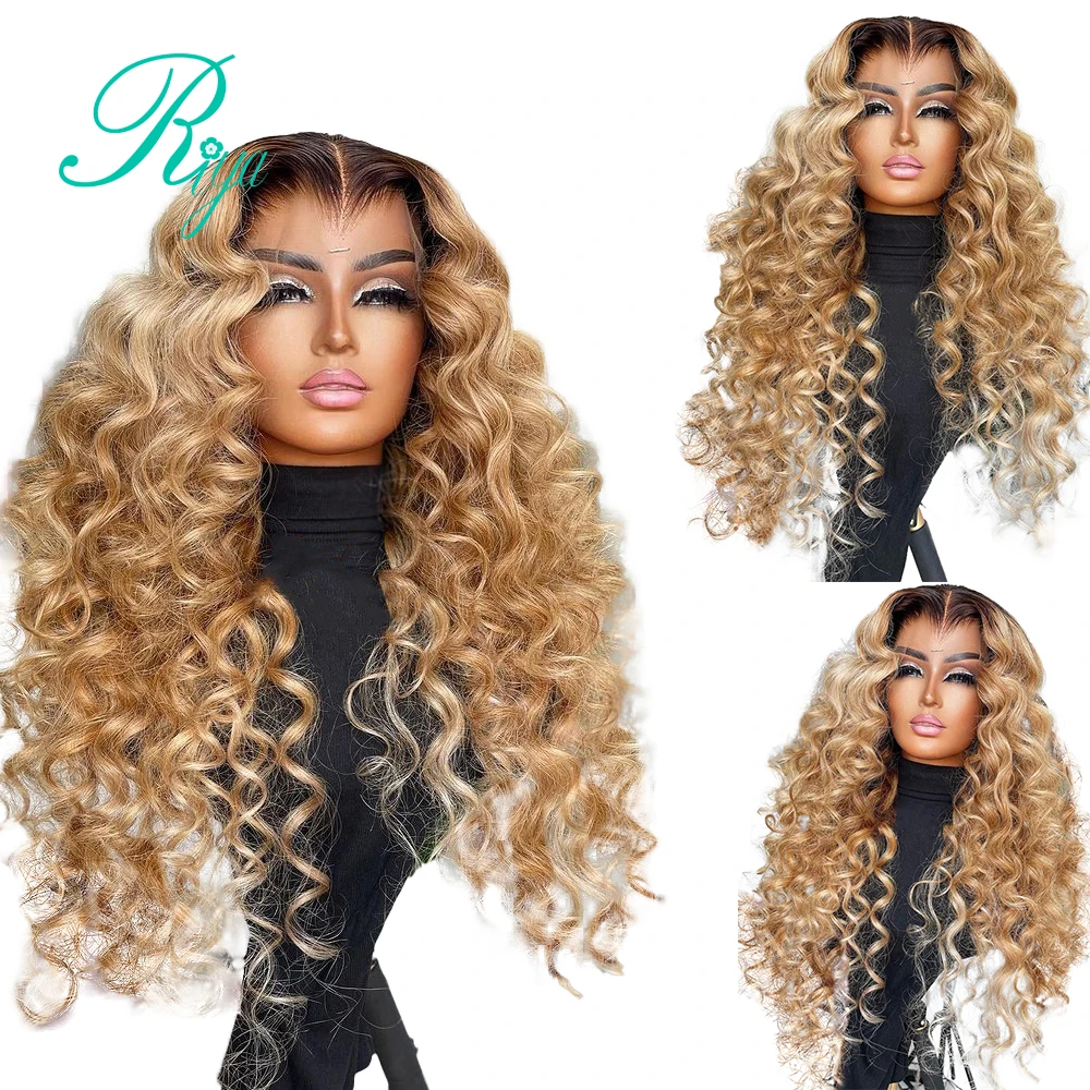 Ombre Loose Deep Wave Lace Front Human Hair Indian Loose Deep Wave
