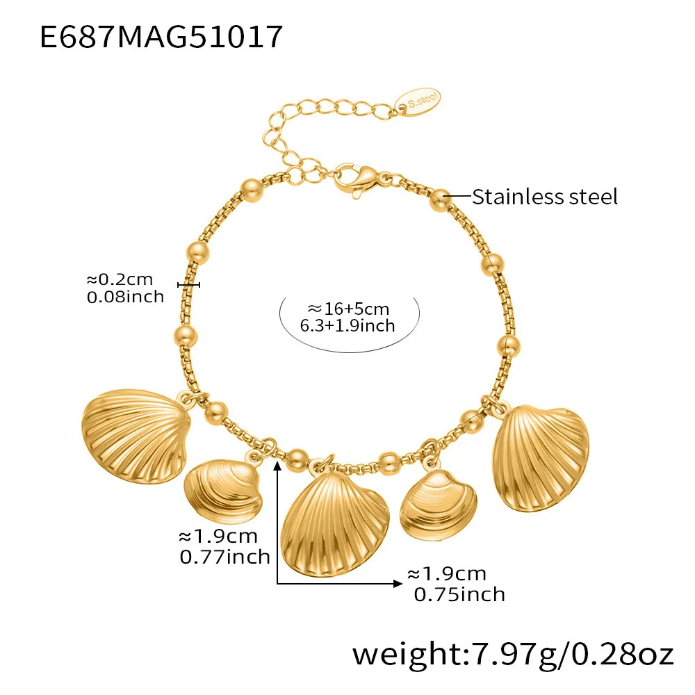 Amaiyllis Minimalistischer Ozean Muschel Fisch Herz Charm Anhänger für DIY Multi-Anhänger Perlenarmband Schmuck – Detail 4