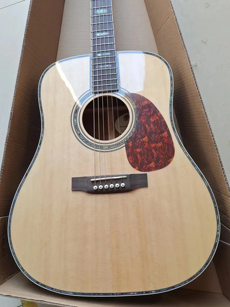 6 string wooden guitar rosewood fingerboard body wrapped colored edges wooden guitar