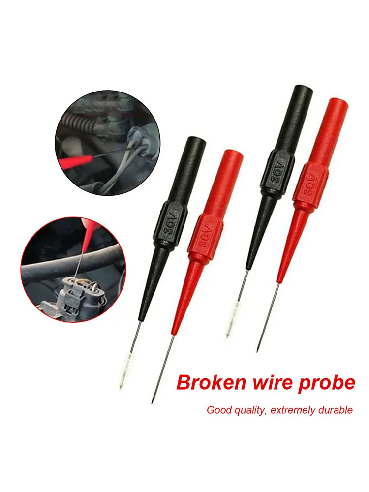 10pcs Insulation Piercing Needle Pin Sensitive Multimeter Piercing Needle Probe Measuring Device Car Tool for Banana Plug 6