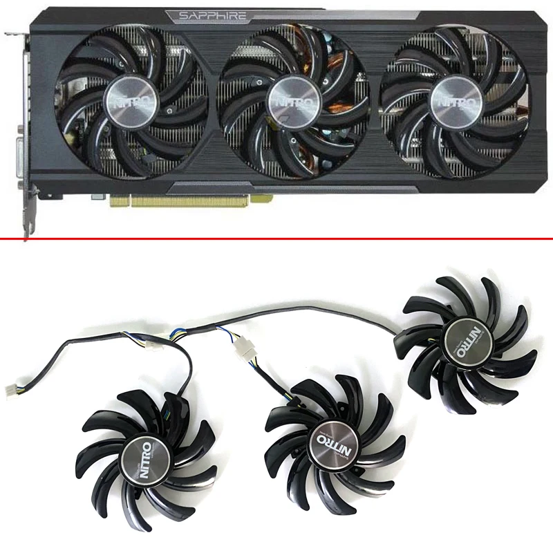 3Pcs 85Mm 4Pin R9 290X/390/390X Ventola Gpu Per Sapphire R9-290X R9 390 8G Nitro R9 390X 8G D5 Tri-X Ventole Di Ricambio Per Schede Video