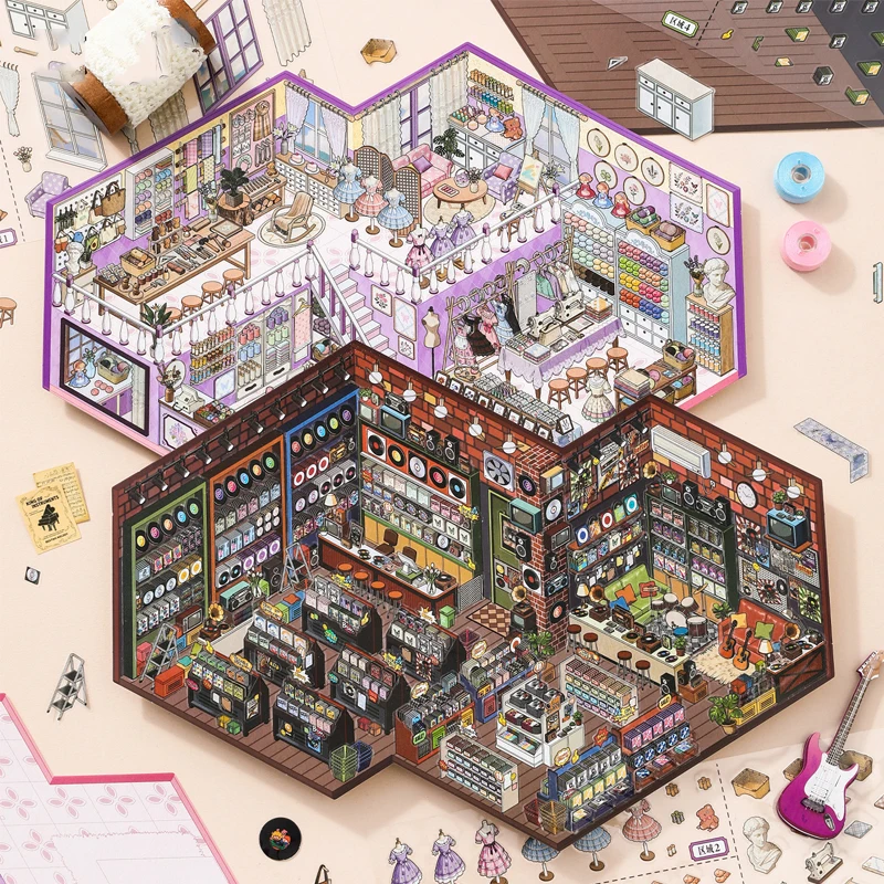 Mr. Paper Shop Management-Aufkleber, 4 Stück – 2.0, übergroßes 3D-Design, Aufbewahrung, Diorama-Tagebuch, kreative lustige Aufkleber, DIY-Scrapbooking – Detail 10