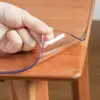 Soft Glass Tablecloth Transparent PVC Table Cloth Waterproof Oil Proof Kitchen Dining Rectangular Table Cover Matte Clear 6