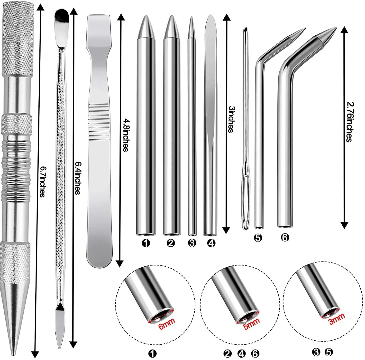 4/6/12Pcs Paracord Needle Set Knitting Tool Aluminium