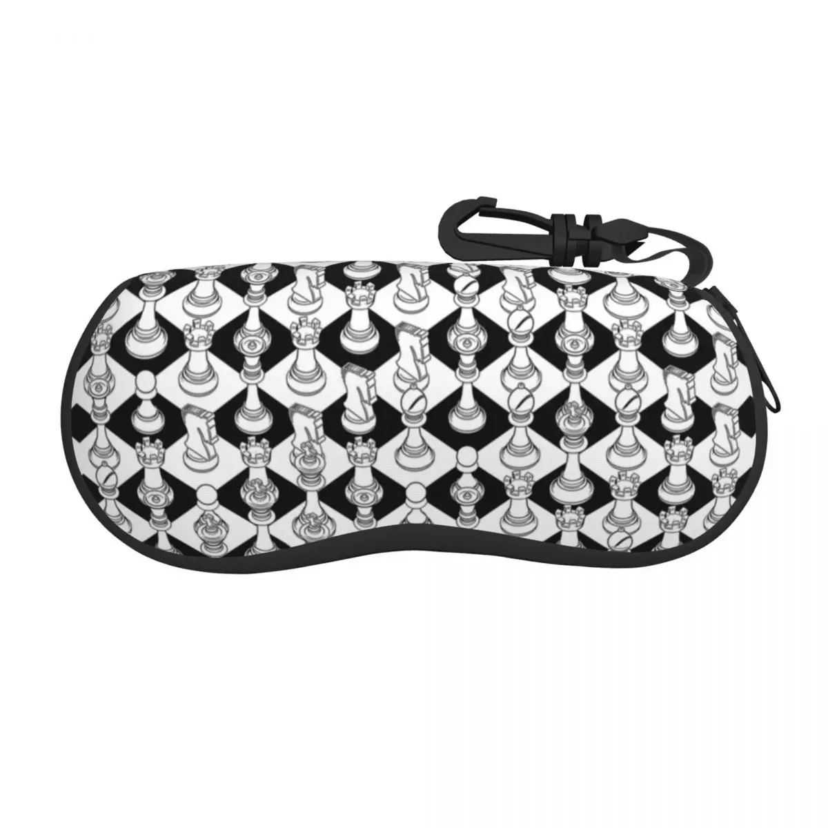 

Custom Isometric Chess White Shell Glasses Case Unisex Fashion Checkmate Game Eyeglasses Case Sunglasses Protector Box