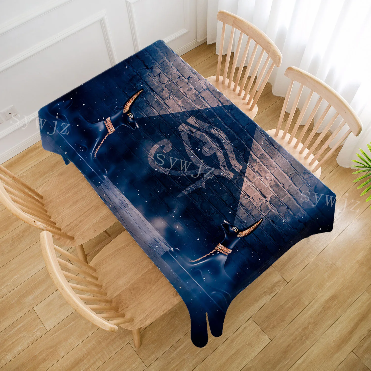 African Ancient Egyptian Printing Rectangular Tablecloths for Table Home Decoration Waterproof Anti-stain Table Cover