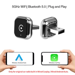 Orange 2 - in - 1 Wireless CarPlay and Android Auto Smart Dongle Adapter (Black)