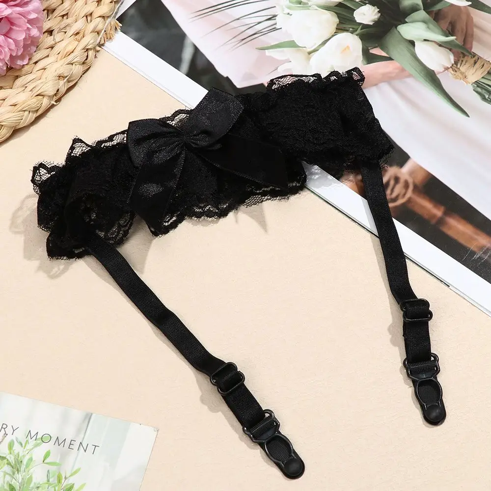 1Pc Elastic Bowknot Lace Leg Ring Sexy Bow Decoration Garter Thigh Ring Bridal Leg Garter Cosplay Party Accessories