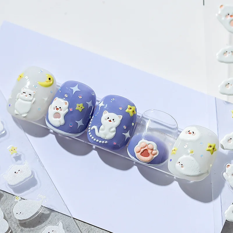 

[Meow.Sensei] Three-Dimensional Nail Sticker Relief Adhesive Nail Sticker Nail Soft and Glutinous Ts1212