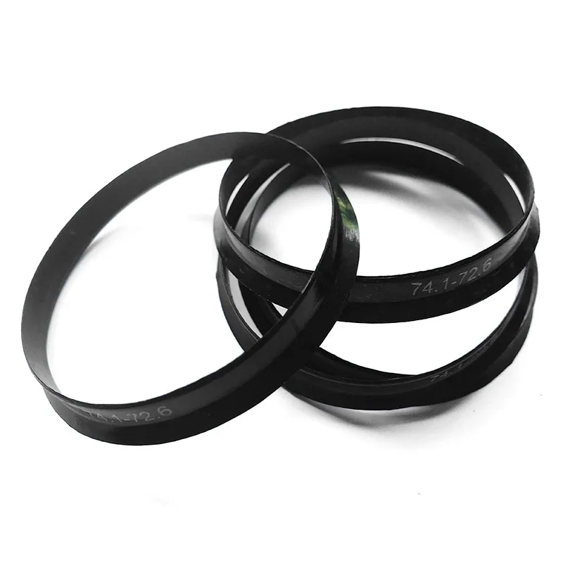 Aluminum Alloy Hub Rings 4-Pack Aluminum Hub Centric Rings 66.6mm To 57.1mm  - Wheel Vibration Reduction Spacers For Cars Wheel Vibration Reduction Rings
