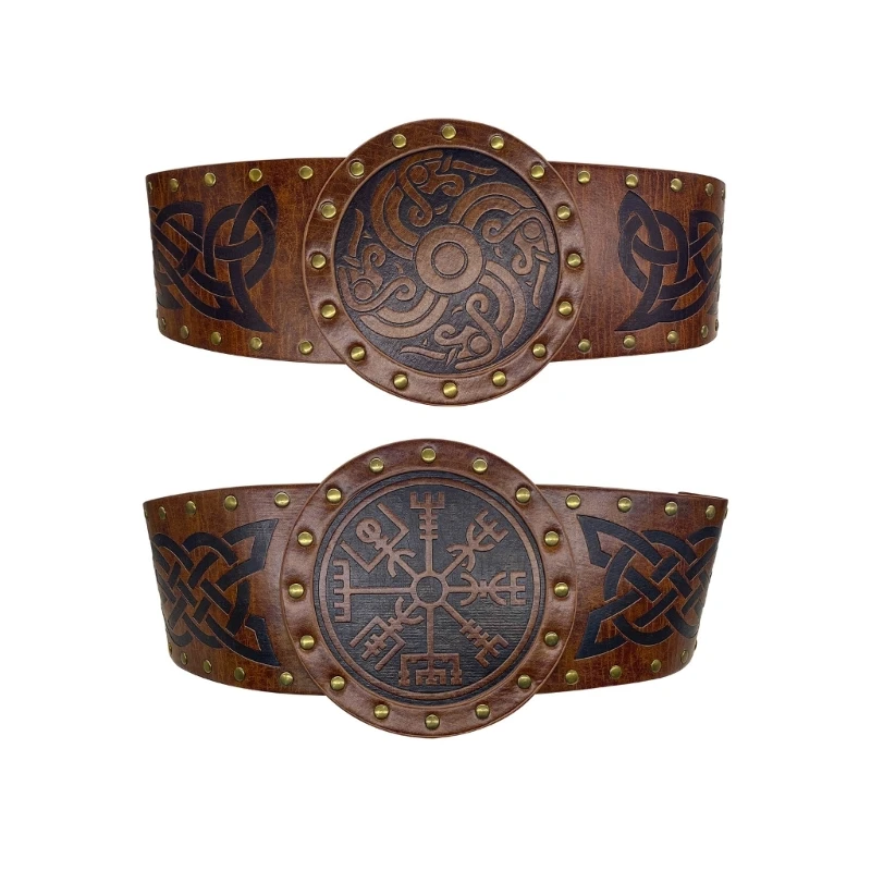 

Renassance Medieval Buckle Belt Norse Cosplay Belt Halloween Men Costume NEW