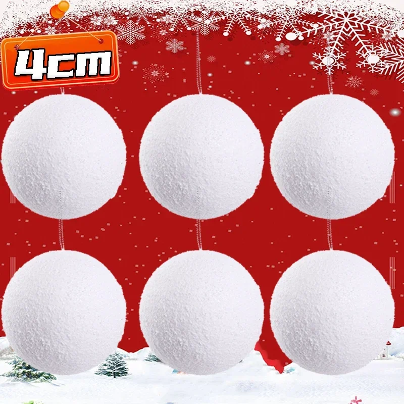 thumbnail image 1 of 6/60 bolas de nieve de espuma blanca, bolas de nieve artificiales falsas, adornos de piel para árbol de Navidad, colgantes para niños, decoración para fiesta de Navidad y Año Nuevo, 1 of 5