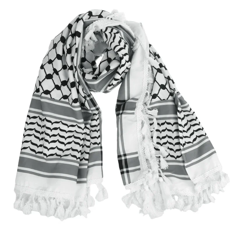 Lightweight Adult Jacquard Pattern Scarf Multi-purpose Headscarf Adjustable Religious Scarf Outdoor Sunproof Headwrap