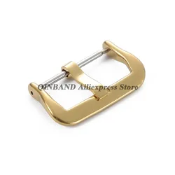 Premium Metal Watch Band Buckle with Adjustable Strap Button Accessories (A - Gold - 19mm)