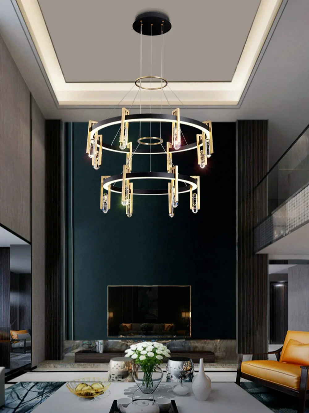 Postmodern luxury crystal chandelier Nordic round LED lamp interior decoration lamp living room kitchen dining room Pendant Lamp