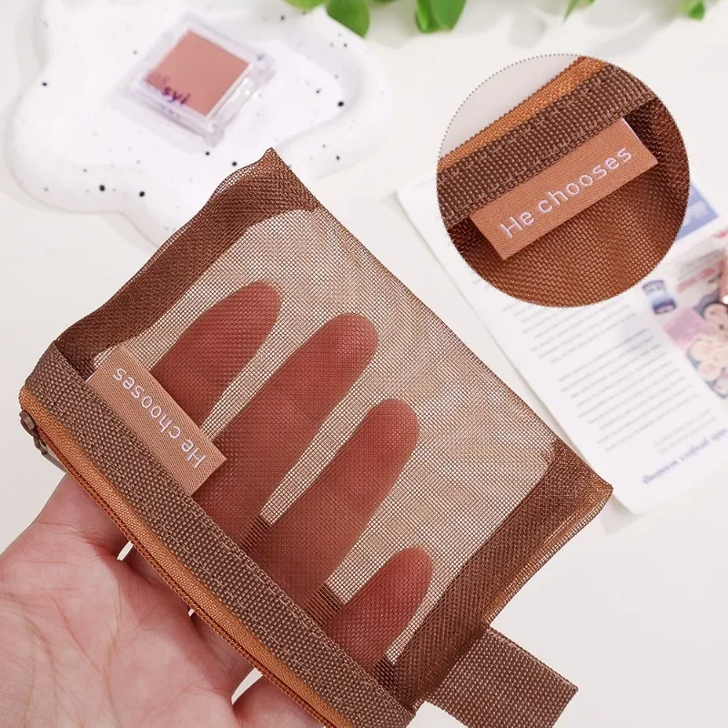 Pochette De Rangement En Maille Nylon - 11 X 7,5 Cm, Fermeture éclair - Pour Pièces, Cartes, Cosmétiques