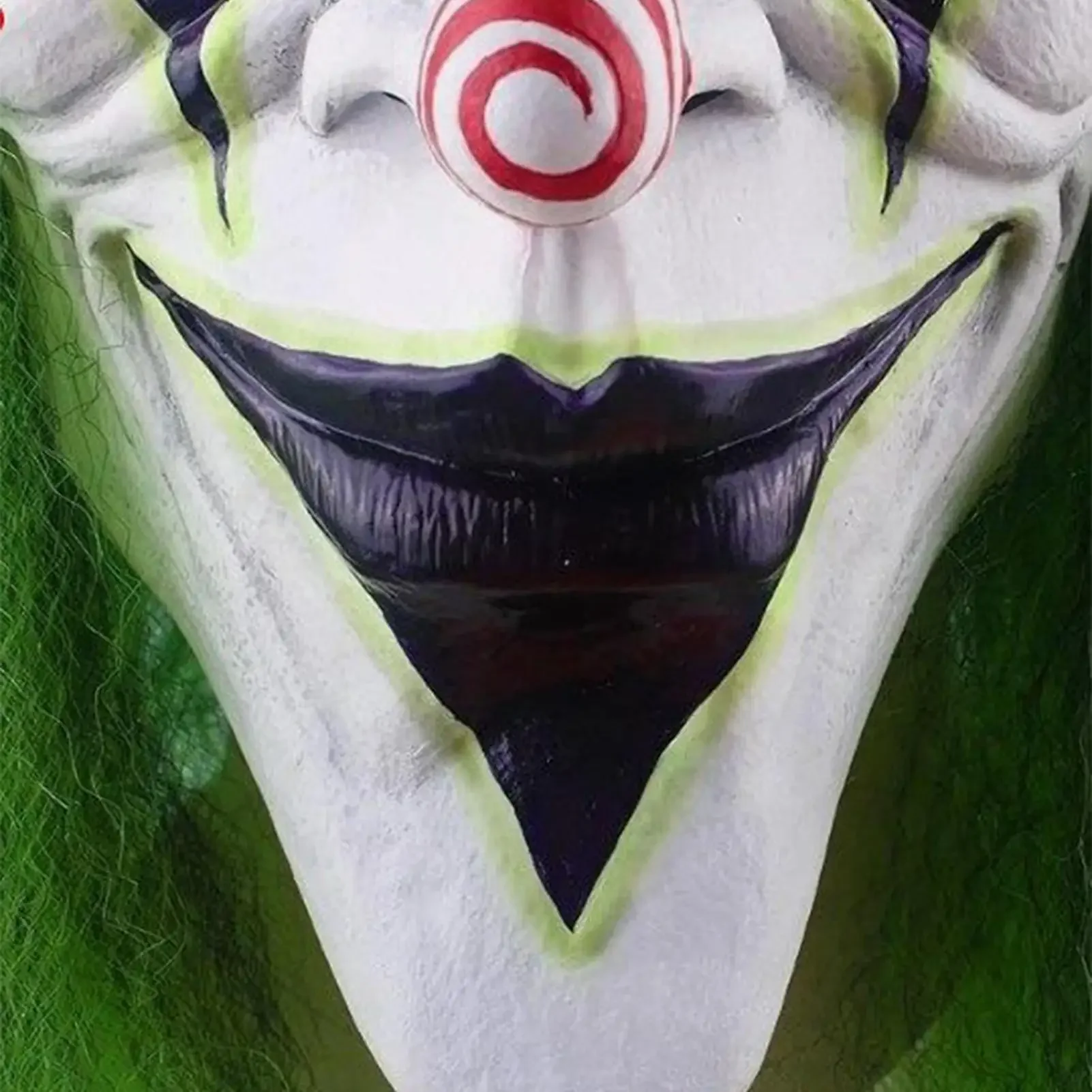 Creepy green hair clown mask