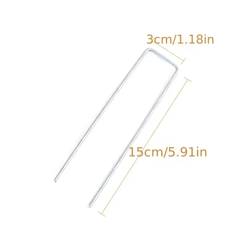 Landscape Staples U-Shaped Garden Pins Garden Stakes Staples Heavy Duty Yard Lawn Tent Stakes Securing Pegs For Weed Ba 50pcs garden staples