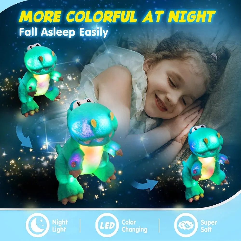 Glow Guards LED Glowing Dinosaur Plush Dolls Soft Kawaii Animal Stuffed Toy Light Unicorn Panda Pillow Gifts For Kids Girls plush toy