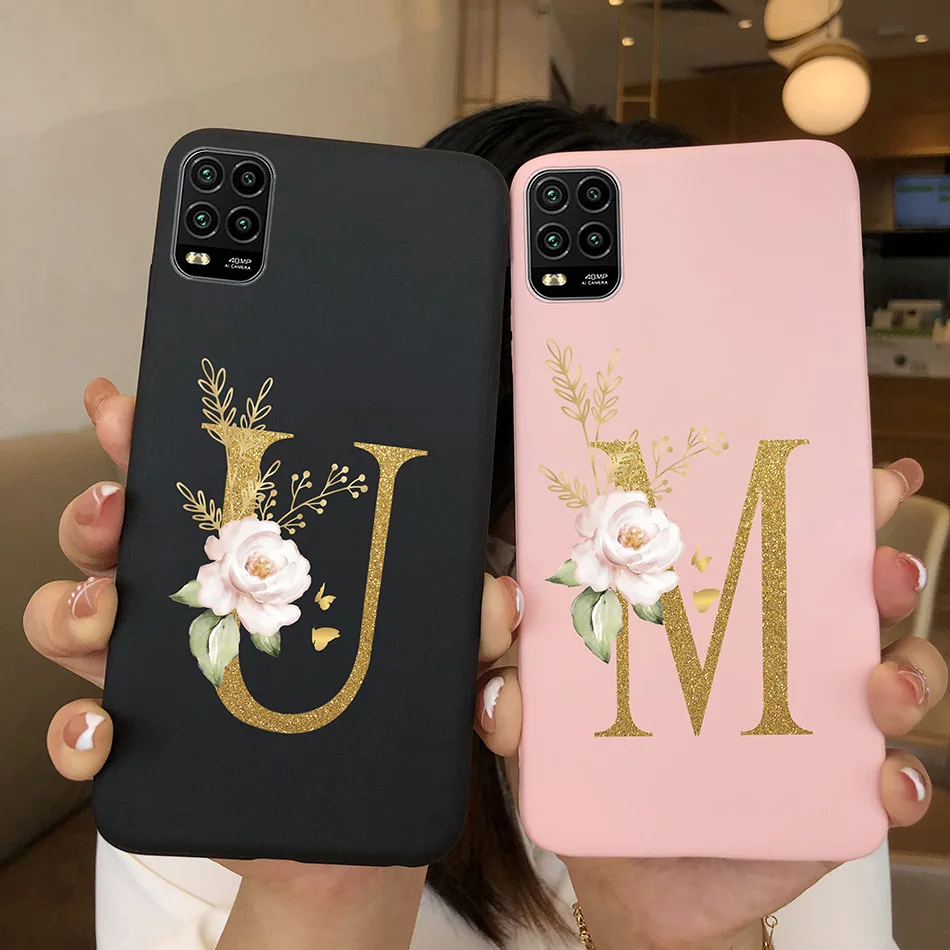 Per Xiaomi Mi 10 Lite Custodia Cute Letters Cover Posteriore In Silicone Morbido Per Xiaomi Mi 10 Lite 5G Case Xiaomi Mi10 Lite 5G Custodie Per Telefo