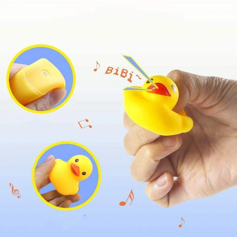5pcs/Rubber Duck Bath Toys Yellow Mini Ducks Float Duck Baby Bath Toy Shower Party Favors Gift for Toddlers Kids Boys Girl 4